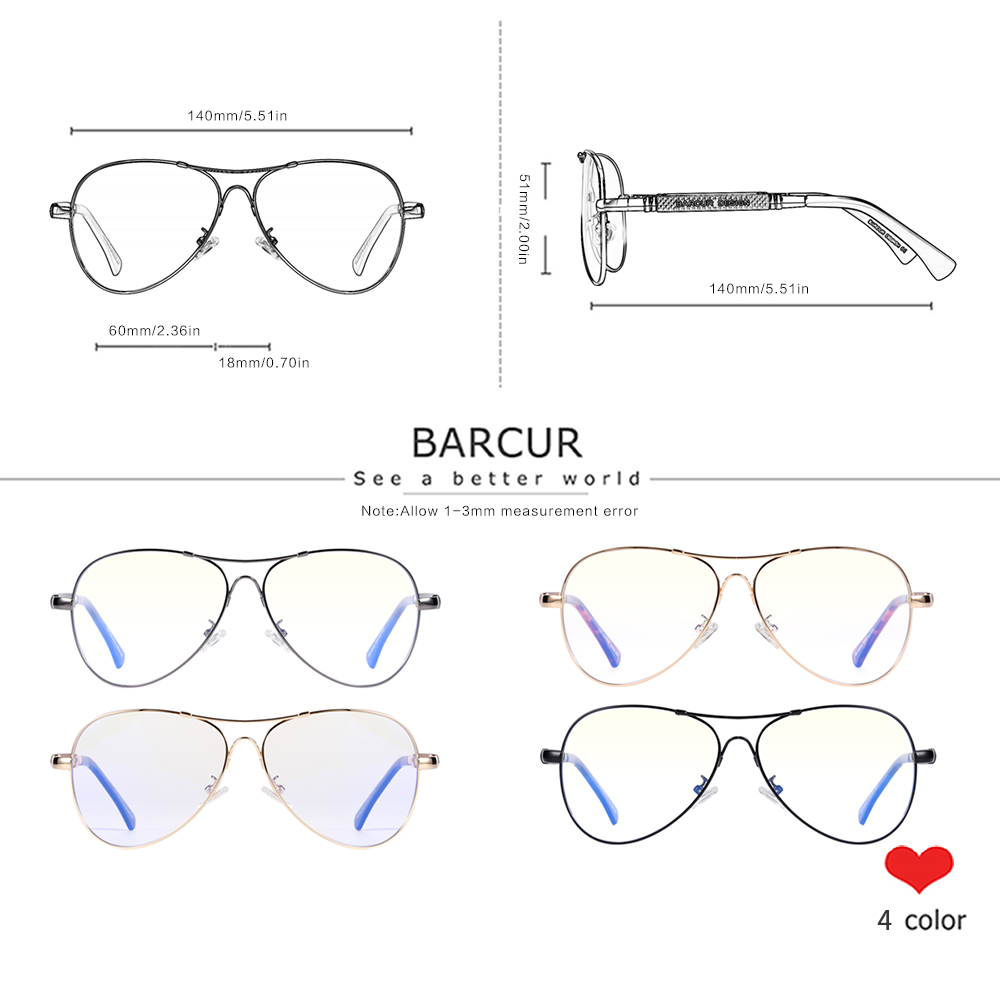 BARCUR Anti Blue Light Blockin - Gaming Glasses Uv ulasan dan harga