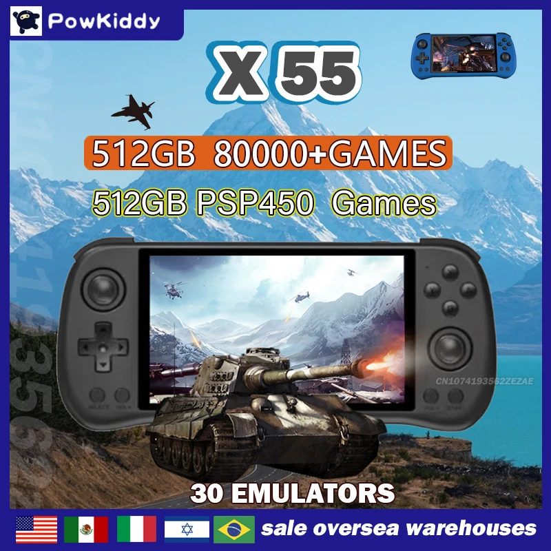 80000Games 512G POWKIDDY X55 5 - Gaming Console X55 ulasan dan harga
