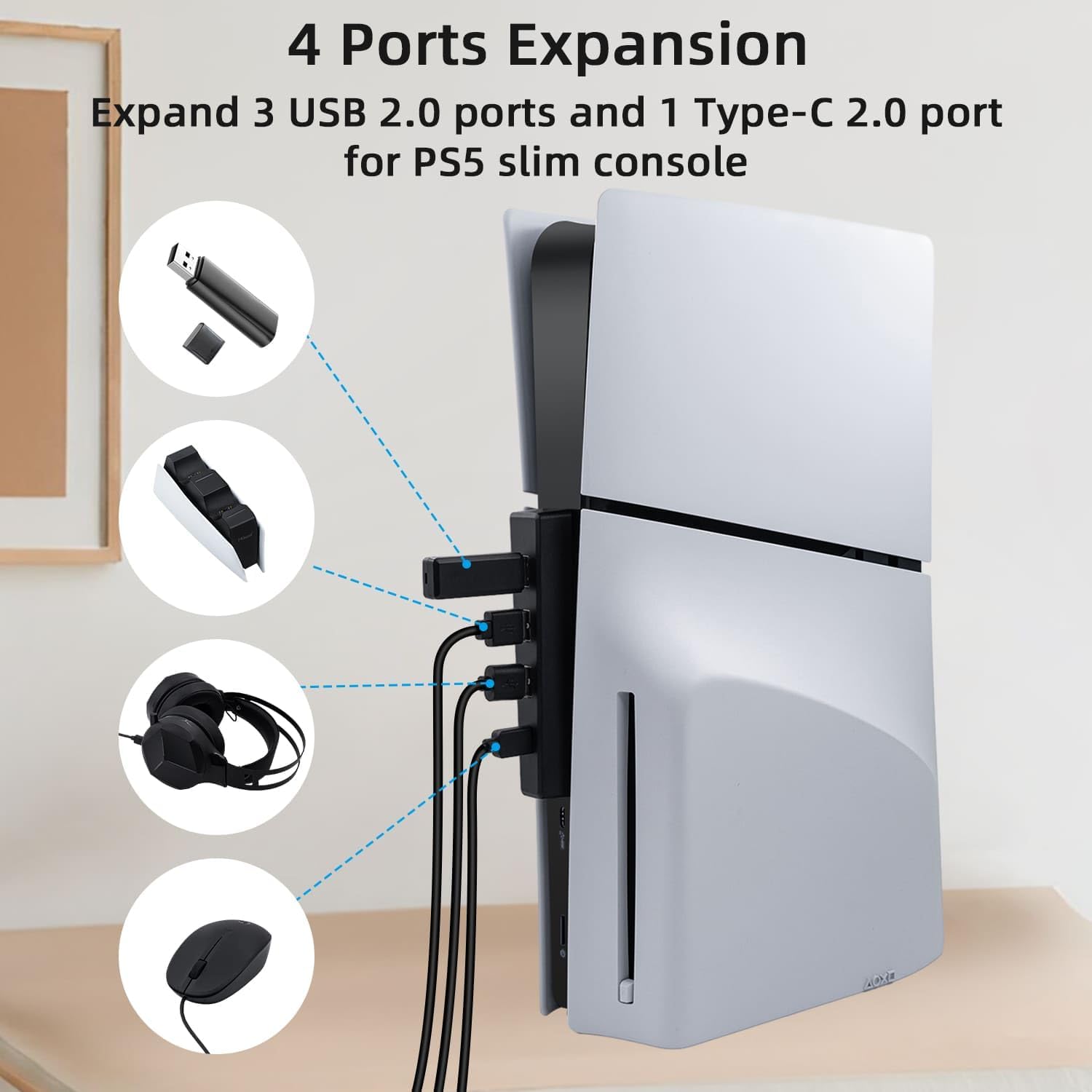 4 Ports USB Hub for PS5 Slim D - Gaming Console Ps5 ulasan dan harga