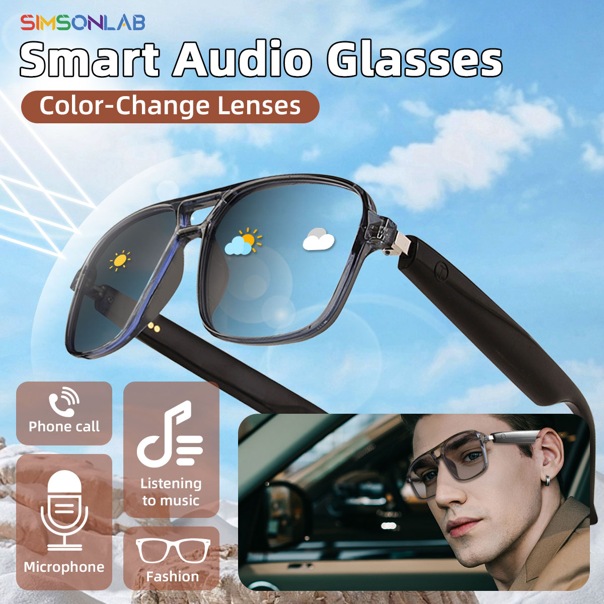 2025 NEW Smart Glasses Ai Voic - Gaming Glasses Uv ulasan dan harga